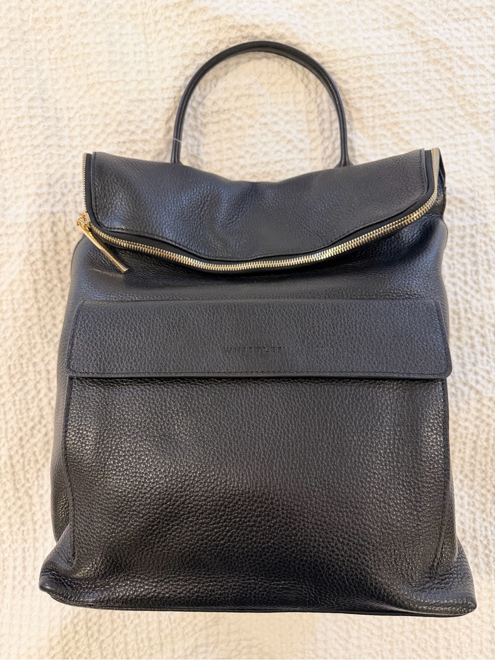 Whistles Verity Black Leather Top-Handle Backpack Tote - NEW w/Tag